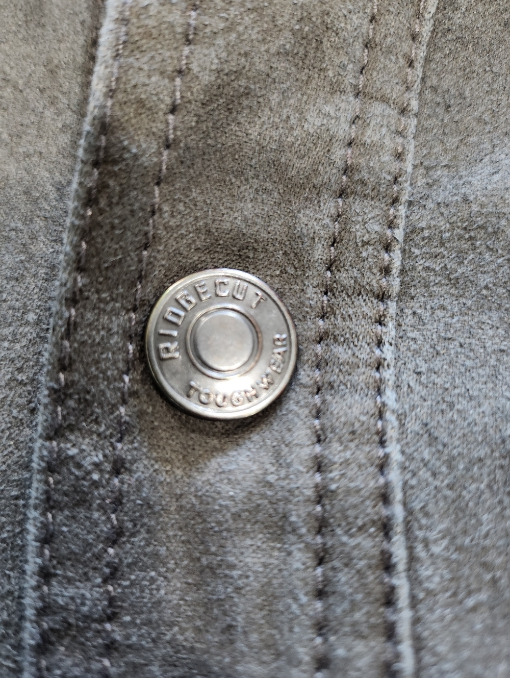 Ridgecut Toughwear Men's Medium Charcoal Gray Canvas Shirt Jacket Flannel Lined - Picture 5 of 13